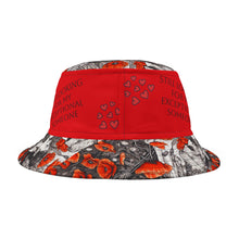Load image into Gallery viewer, Bucket Hat (AOP) "Still looking" Red