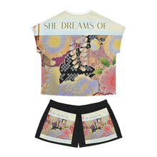 Load image into Gallery viewer, Women&#39;s Short Pajama Set SHE DREAMS with black trim