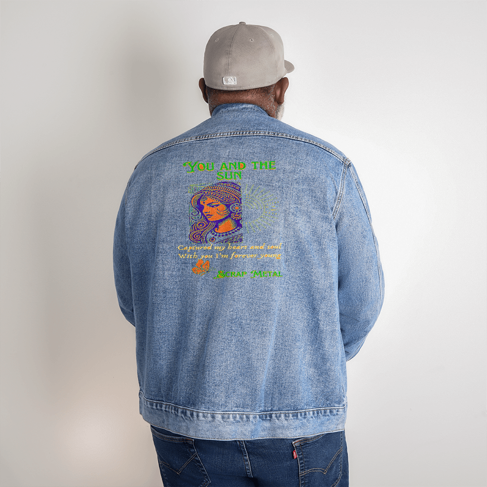 Men's Denim Jacket "You and the Sun" via Scrap Metal