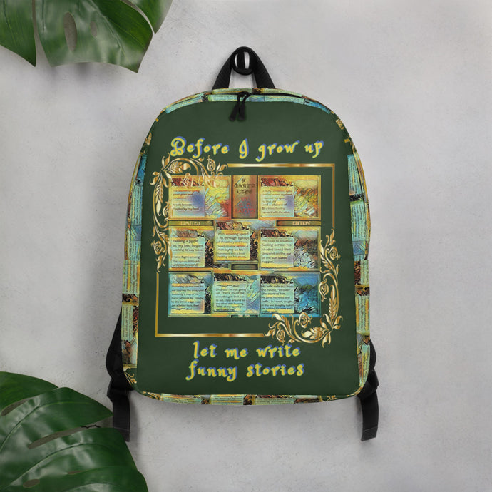 Before I Grow Up Backpack  w/Myrtle Green and Gold Accents