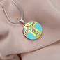 Contrasting Faces Round Pendant Necklace