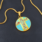Contrasting Faces Round Pendant Necklace
