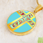 Contrasting Faces Round Pendant Necklace