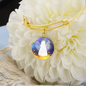 Angel White Round Pendant Bangle