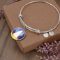 Angel White Round Pendant Bangle