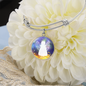 Angel White Round Pendant Bangle