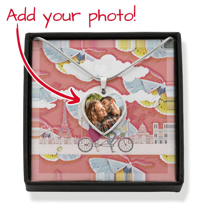 Add Your Desired Photo to Dreamy Valentines Heart Necklace