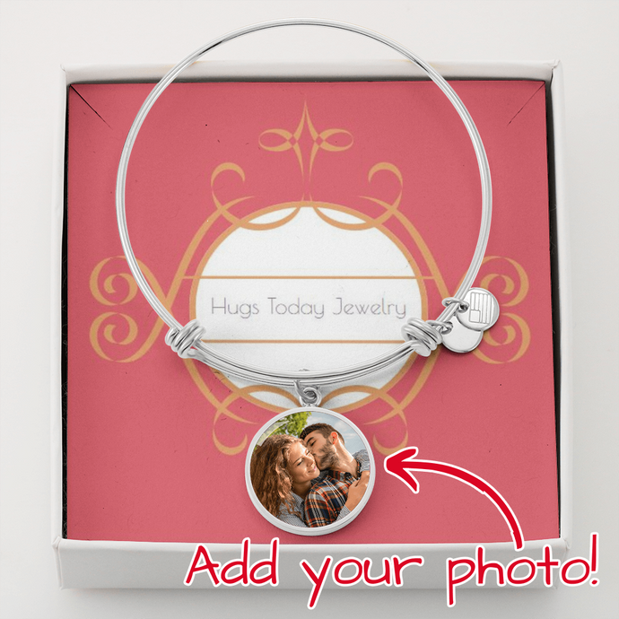 Add Your Photo and Engraving to our Hugs Today Jewelry Bracelet