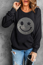 Load image into Gallery viewer, Rhinestone Smile Long Sleeve Sweatshirt