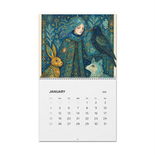 Load image into Gallery viewer, 2026 Illustrated Fantasy Wall Calendar – Whimsical Girl &amp; Animal Motif
