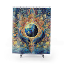 Load image into Gallery viewer, Shower Curtain - Bohemian Mandala Vibrant Earth Design for Mindful Bathrooms