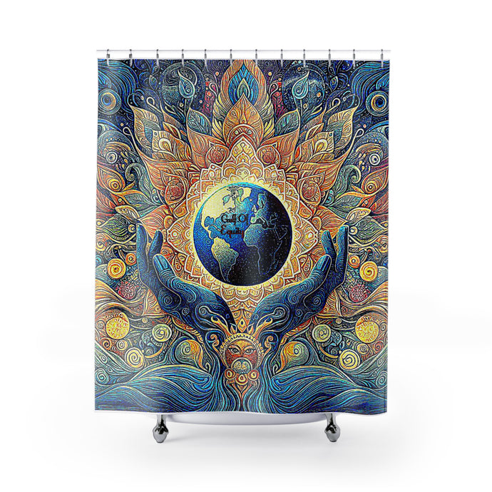 Shower Curtain - Bohemian Mandala Vibrant Earth Design for Mindful Bathrooms