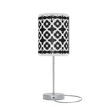 Load image into Gallery viewer, Lamp Stand, Morocan Tile Black and White Motif US/CA plug