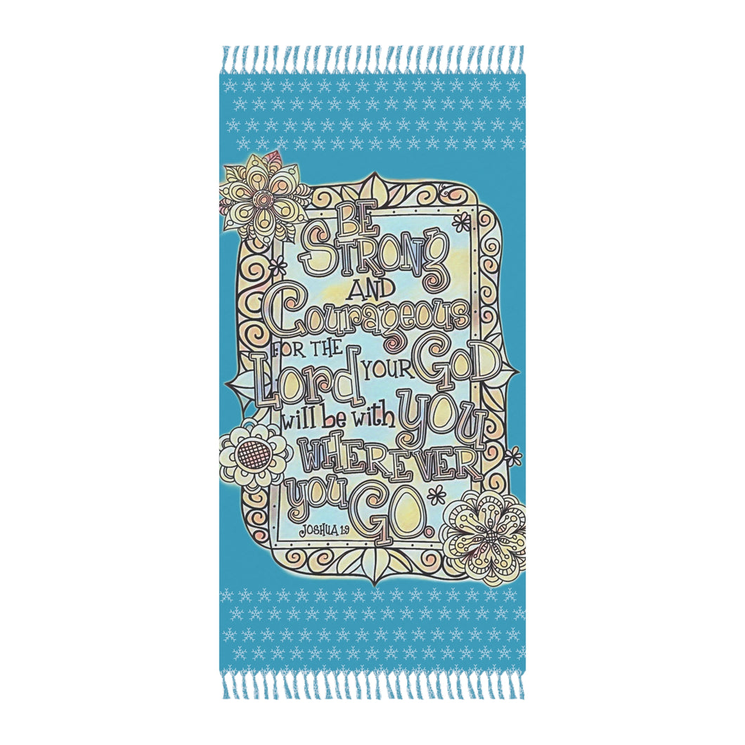 Boho Travel Blanket Joshua 1:9