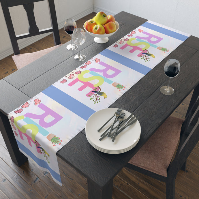 Table Runner Rise with Blue Stripe