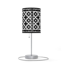 Load image into Gallery viewer, Lamp Stand, Morocan Tile Black and White Motif US/CA plug