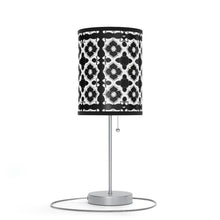Load image into Gallery viewer, Lamp Stand, Morocan Tile Black and White Motif US/CA plug