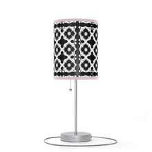 Load image into Gallery viewer, Lamp Stand, Morocan Tile Black and White Motif US/CA plug
