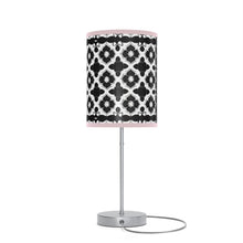 Load image into Gallery viewer, Lamp Stand, Morocan Tile Black and White Motif US/CA plug