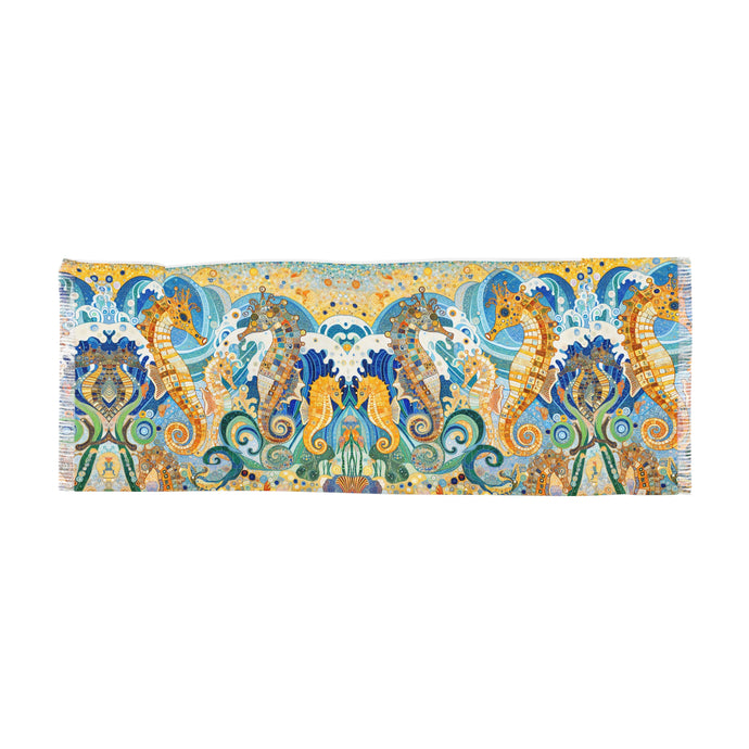 Colorful Seahorse Light Scarf - Ocean-Inspired Accessory for Summer