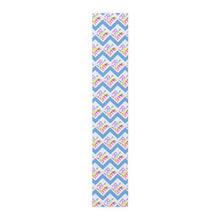 Load image into Gallery viewer, Table Runner Rise with Blue Zig Zag