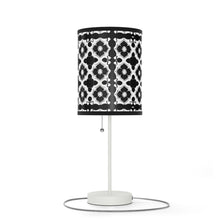 Load image into Gallery viewer, Lamp Stand, Morocan Tile Black and White Motif US/CA plug