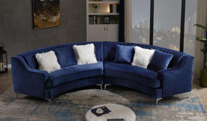 Velvet Curved Oversize Sofa for Living Room