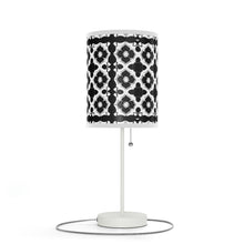 Load image into Gallery viewer, Lamp Stand, Morocan Tile Black and White Motif US/CA plug