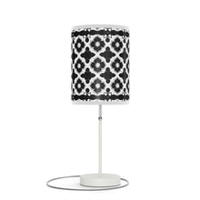 Load image into Gallery viewer, Lamp Stand, Morocan Tile Black and White Motif US/CA plug