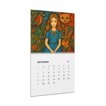 Load image into Gallery viewer, 2026 Illustrated Fantasy Wall Calendar – Whimsical Girl &amp; Animal Motif