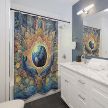 Load image into Gallery viewer, Shower Curtain - Bohemian Mandala Vibrant Earth Design for Mindful Bathrooms