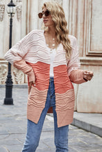 Load image into Gallery viewer, Color Block Openwork Open Front Cardigan
