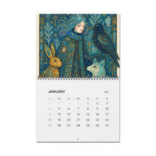 Load image into Gallery viewer, 2026 Illustrated Fantasy Wall Calendar – Whimsical Girl &amp; Animal Motif