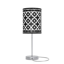 Load image into Gallery viewer, Lamp Stand, Morocan Tile Black and White Motif US/CA plug