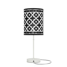 Load image into Gallery viewer, Lamp Stand, Morocan Tile Black and White Motif US/CA plug