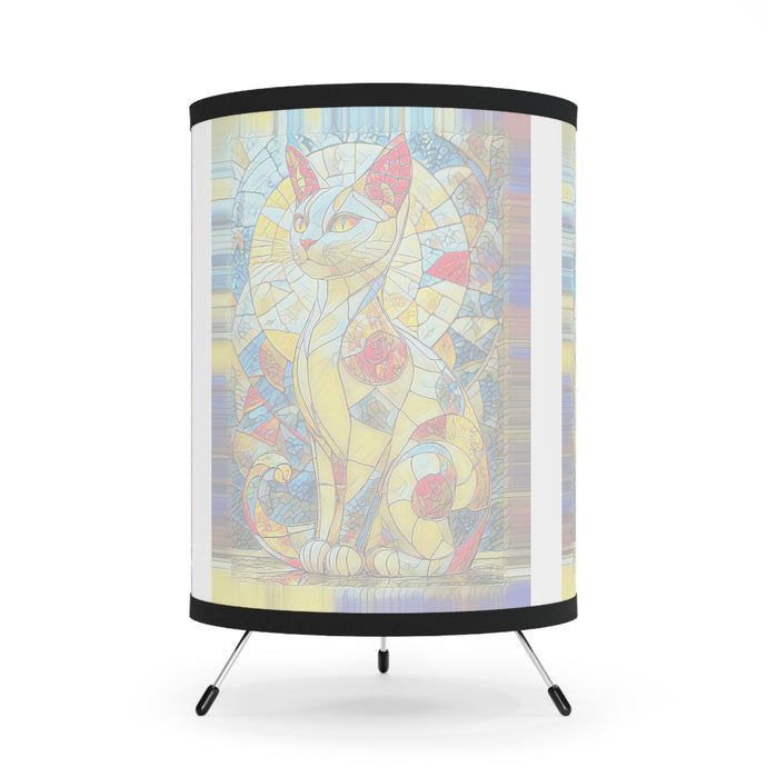 Tripod Lamp with High-Res Printed Shade, US\CA plug  Charming Cat