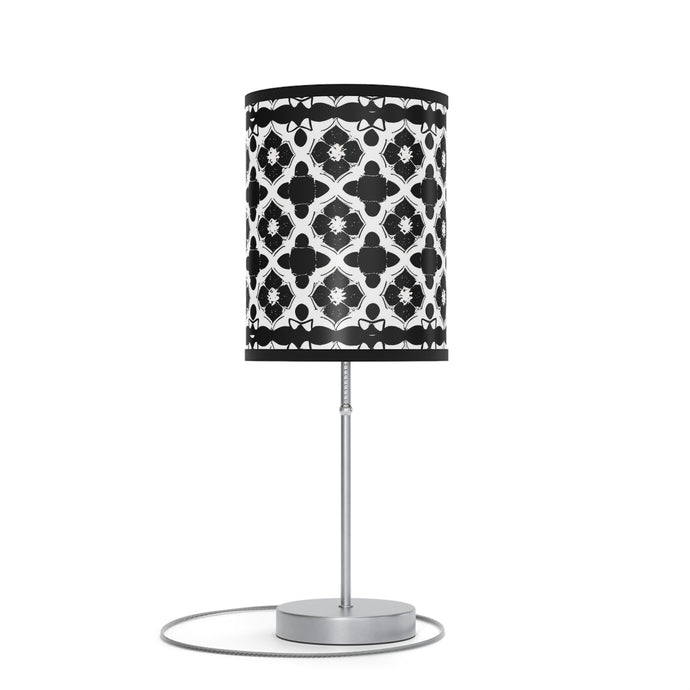 Lamp Stand, Morocan Tile Black and White Motif US/CA plug
