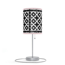 Load image into Gallery viewer, Lamp Stand, Morocan Tile Black and White Motif US/CA plug