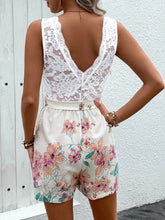 Load image into Gallery viewer, Lace Printed V-Neck Sleeveless Romper