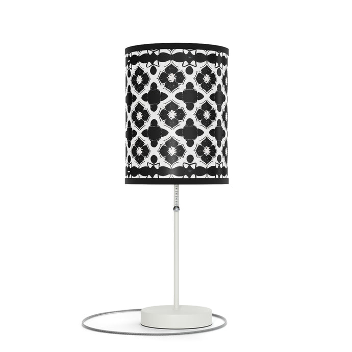 Lamp Stand, Morocan Tile Black and White Motif US/CA plug