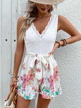 Load image into Gallery viewer, Lace Printed V-Neck Sleeveless Romper