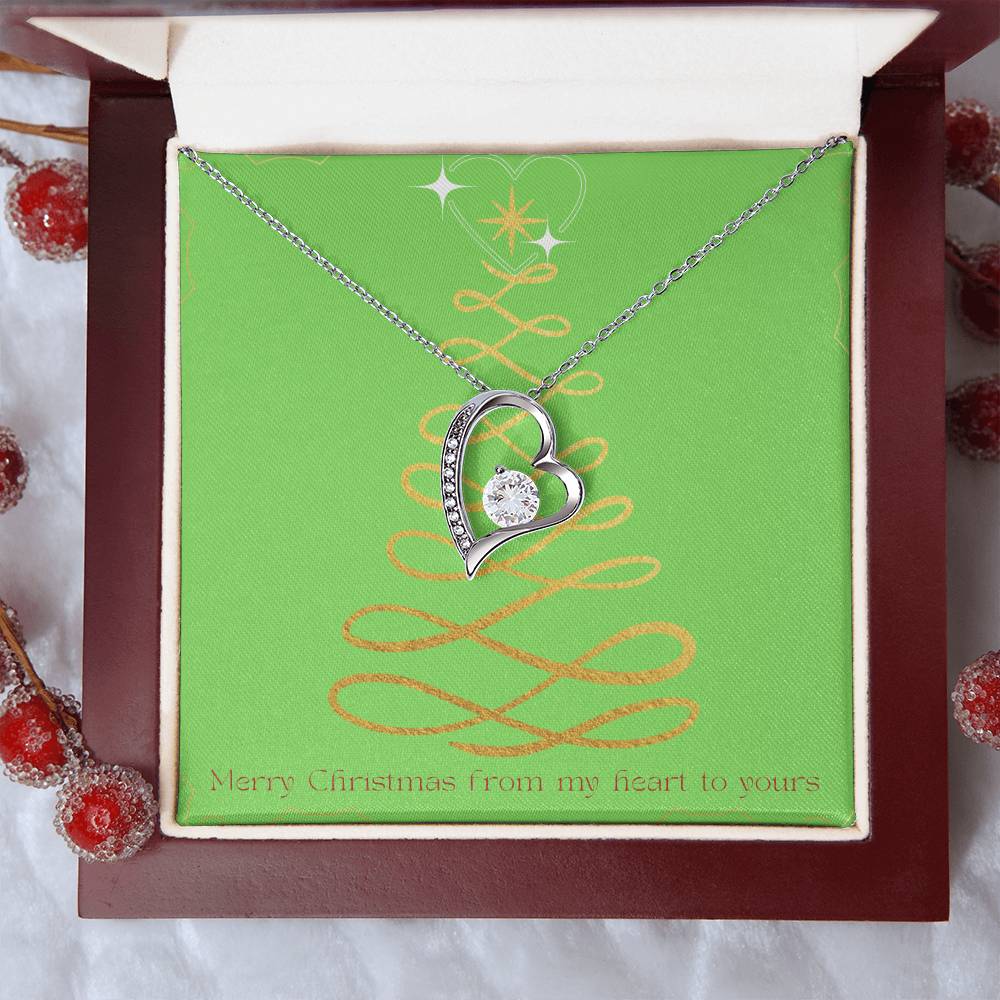 Merry Christmas Forever Heart Necklace