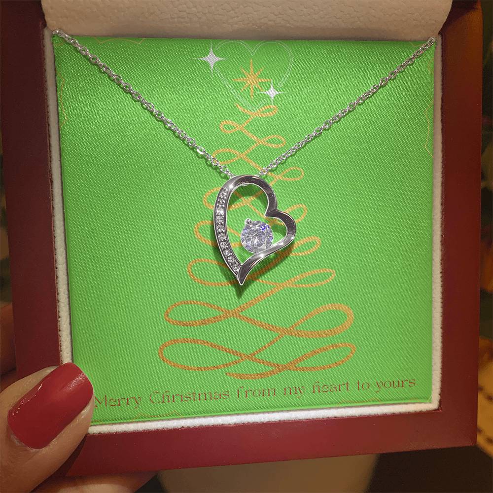 Merry Christmas Forever Heart Necklace