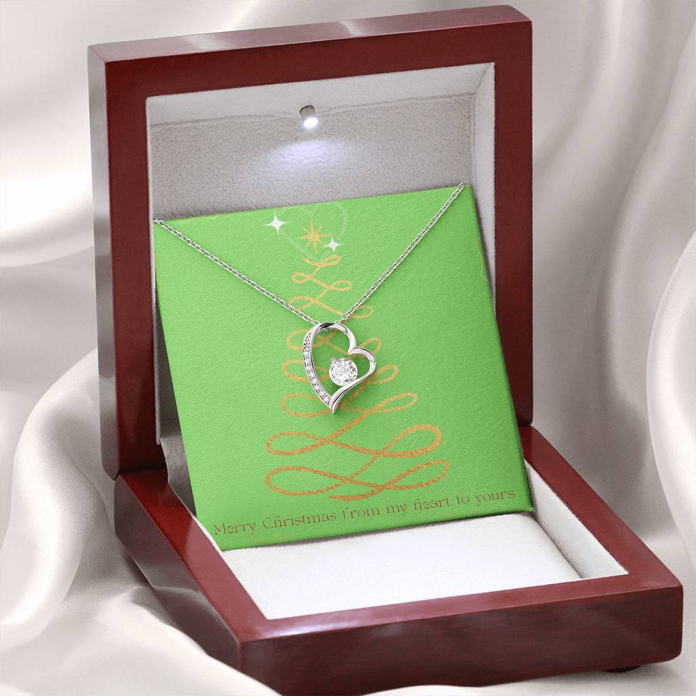 Merry Christmas Forever Heart Necklace