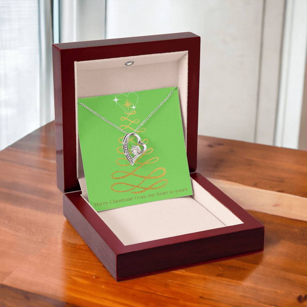 Merry Christmas Forever Heart Necklace