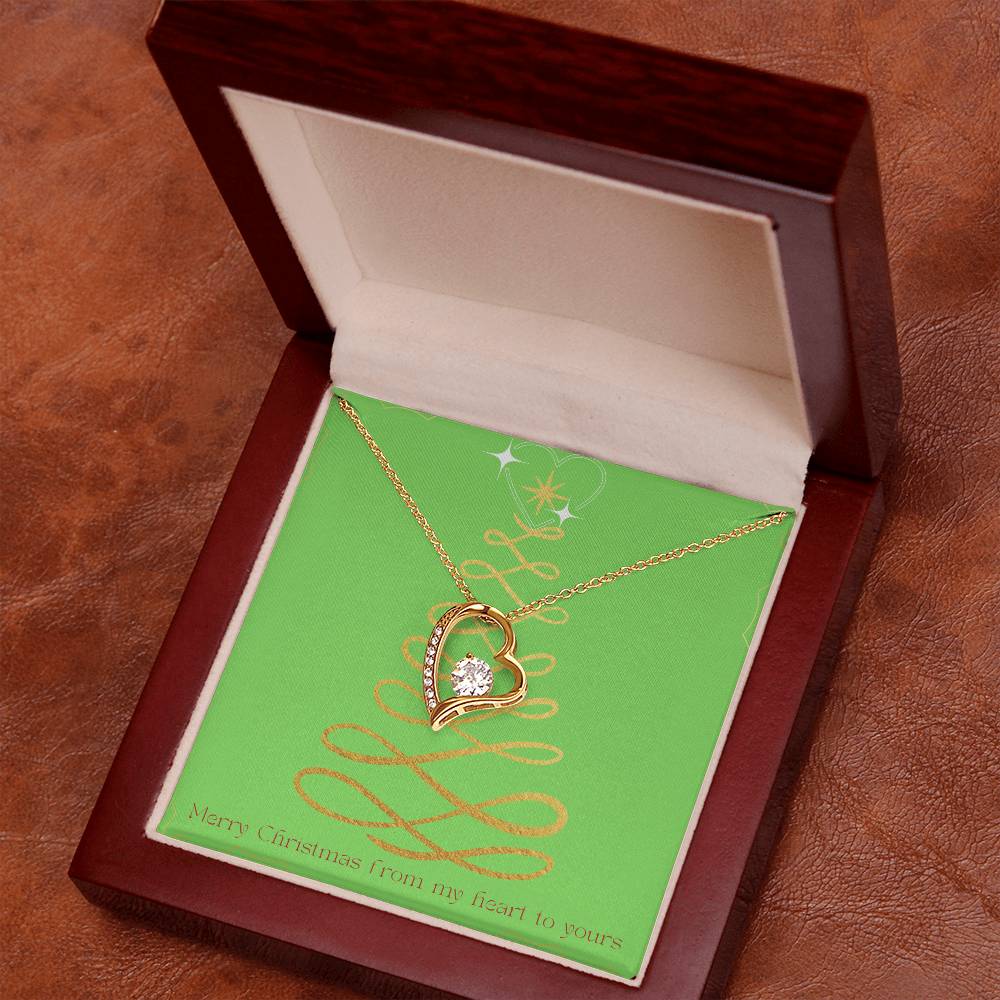 Merry Christmas Forever Heart Necklace