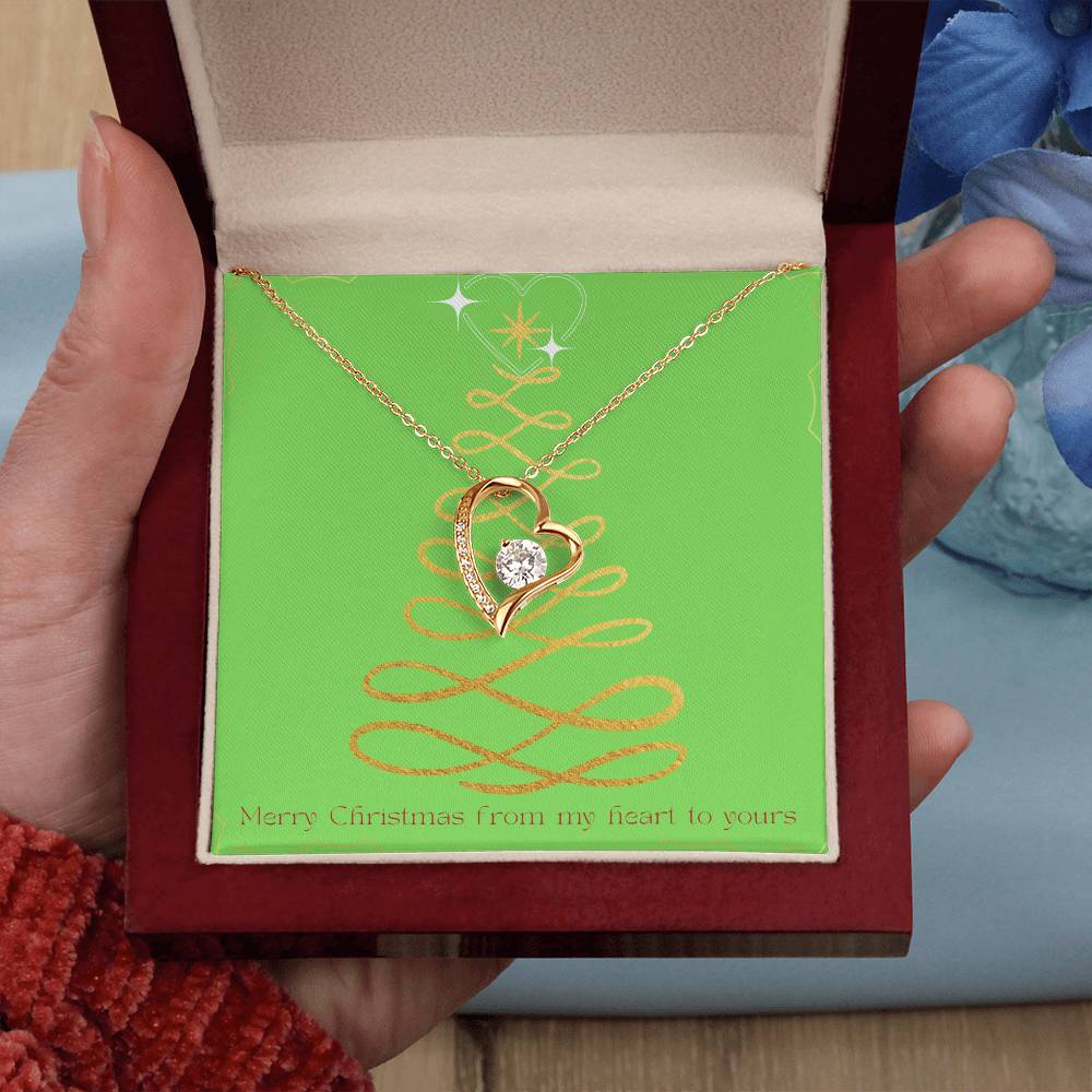 Merry Christmas Forever Heart Necklace