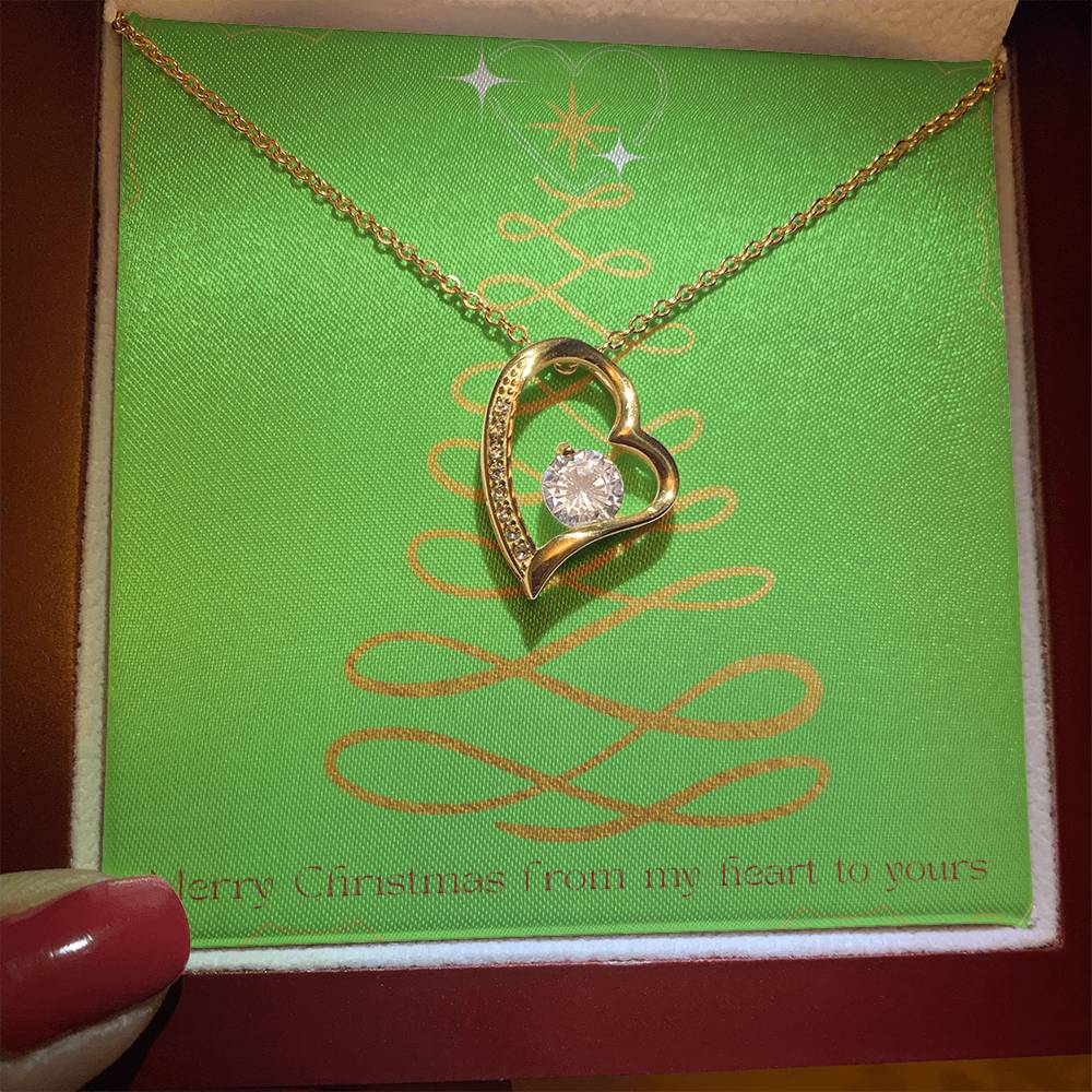 Merry Christmas Forever Heart Necklace