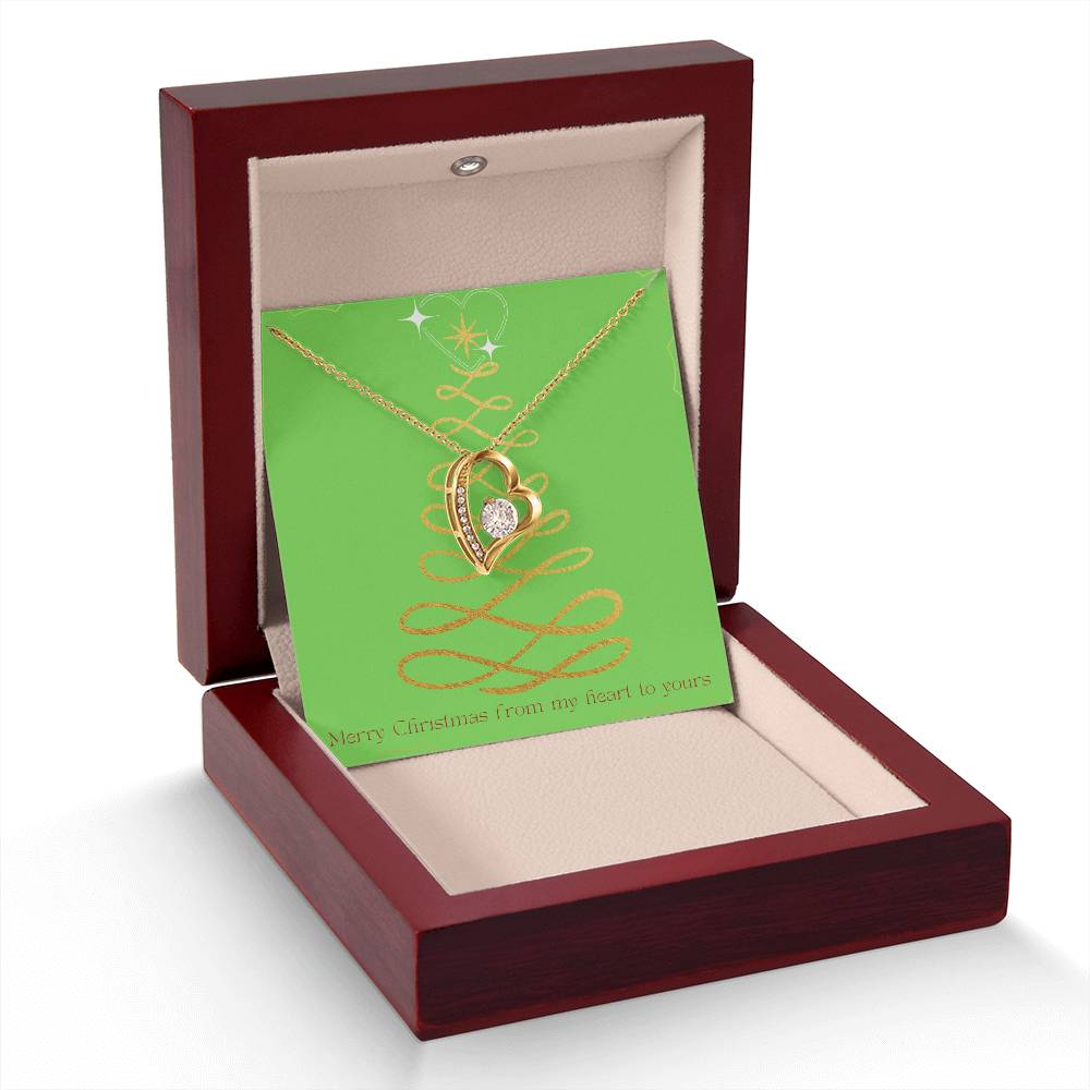 Merry Christmas Forever Heart Necklace