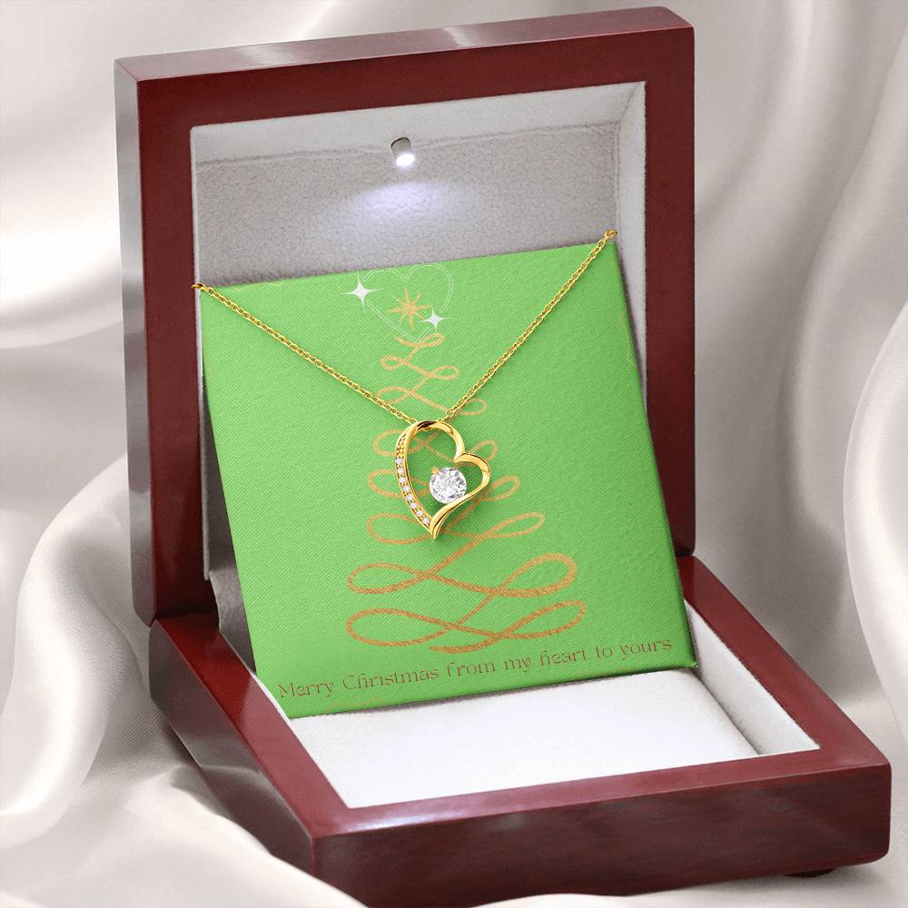 Merry Christmas Forever Heart Necklace